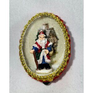 Genuine hand decorated santa Egg ornament